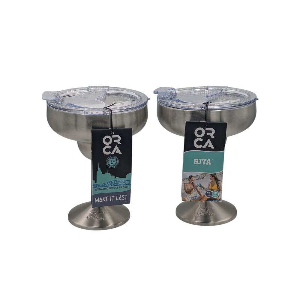 Set Of 2 ORCA 13oz Rita Stainless Steel Margarita Insulated Tumblers NEW
